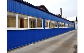 Zateplená plechová výrobní hala v České Lípě pro výrobu svítidel